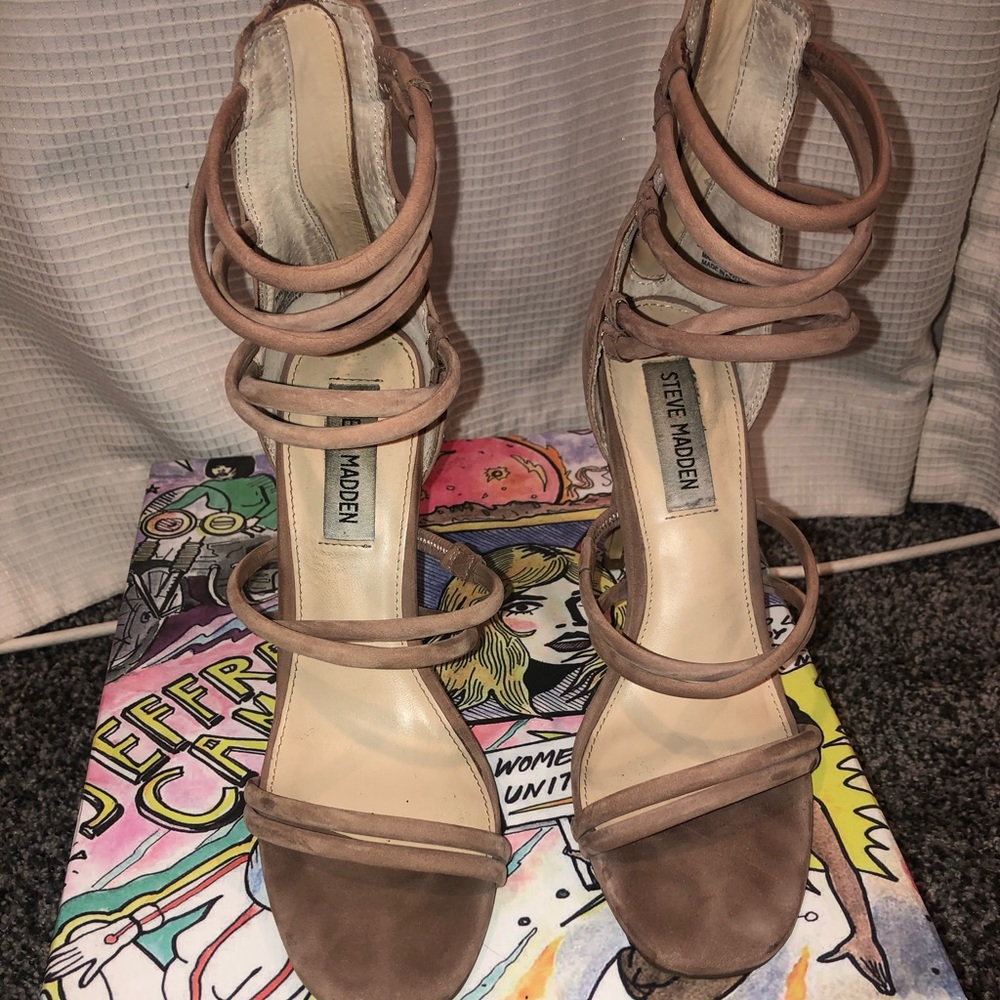 Strappy Taupe Heels